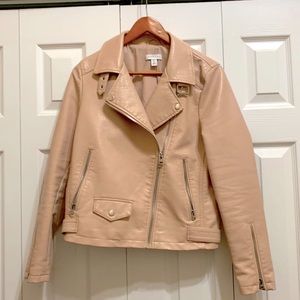 Topshop Lucky Faux Leather Biker Jacket